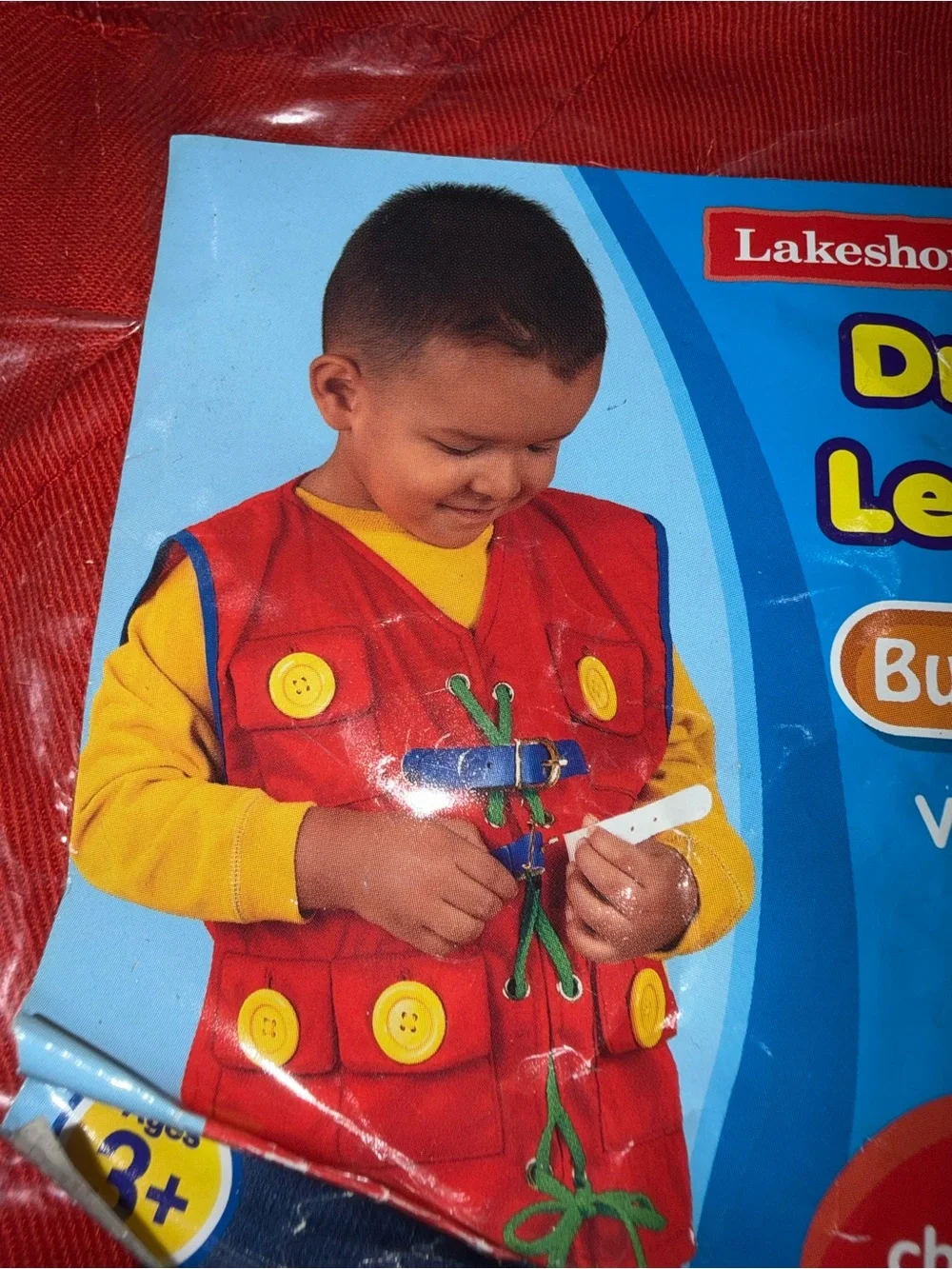 Lakeshore Dress Myself Learning Vest Buttons, Buckles, Lace Age 3-6 New